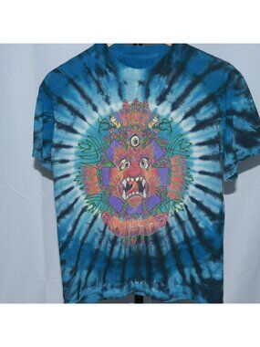 Red Hot Chili Peppers Unisex Tie-Dye Crewneck T-Shirt Blue Graphic Print Size M